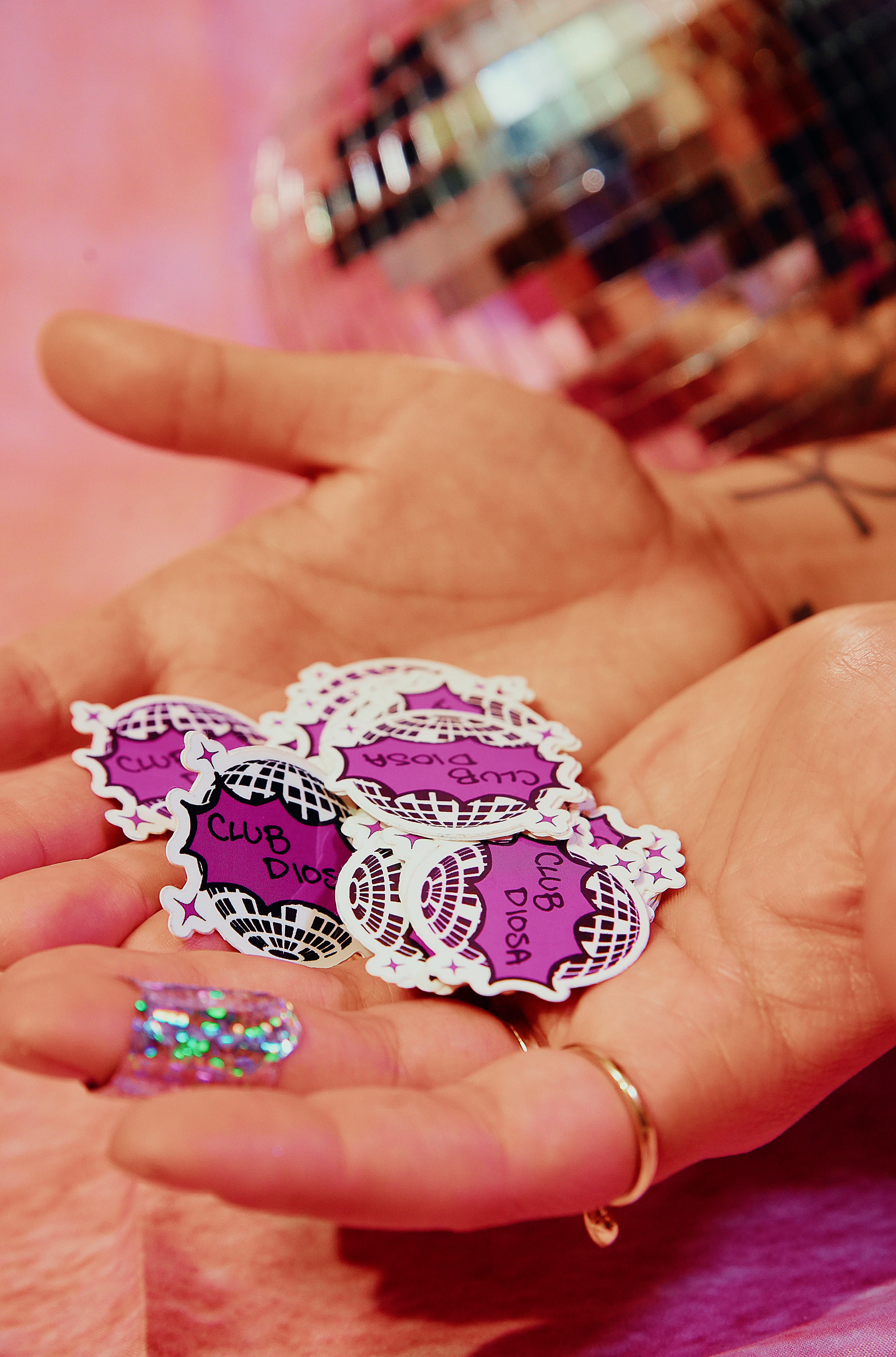 "CLUB DIOSA" Logo Disco Ball Sticker